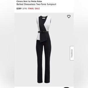 Chiara Boni La Petite Robe
Belted Sleeveless Two-Tone Jumpsuit